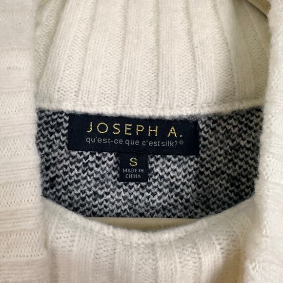 NWT Joseph A Fair Isle Mock Neck Sweater Blue Denim Combo Size Small - Picture 7 of 9